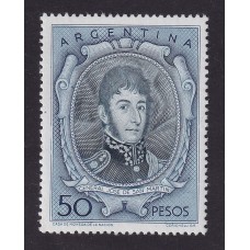 ARGENTINA 1954 GJ 1057A ESTAMPILLA NUEVA MINT PAPEL TELA U$ 80